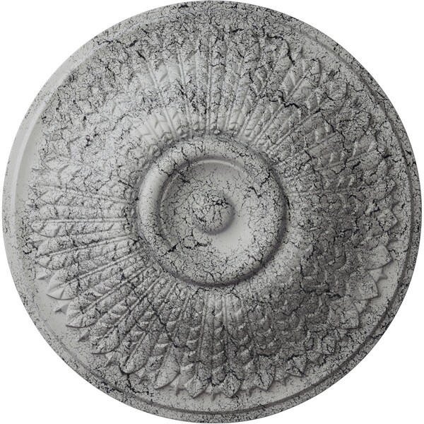 Ekena Millwork Modena Ceiling Medallion (Fits Canopies up to 5 1/4"), 23 1/2"OD x 3 1/2"P, Ultra Pure White Crackle CM23MOUWC - main
